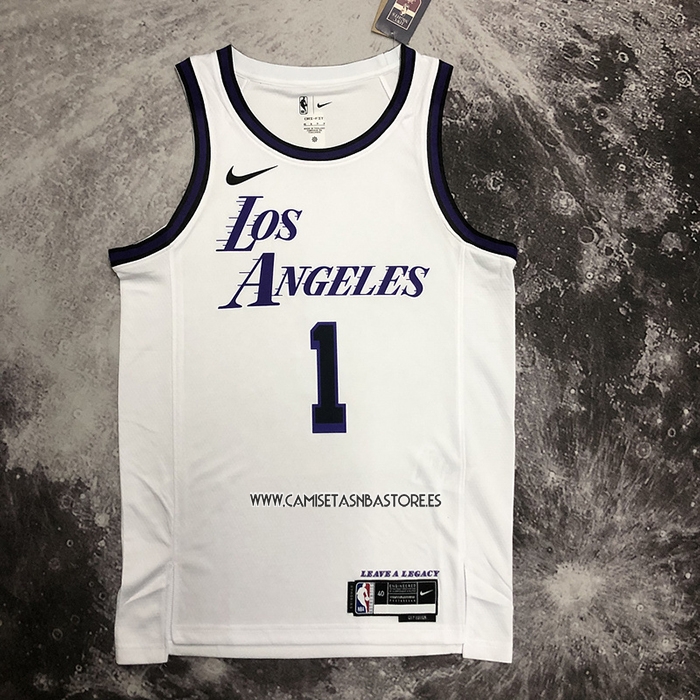 NO 1 Camiseta Los Angeles Lakers Ciudad 2022-23 Blanco D'Angelo Russell
